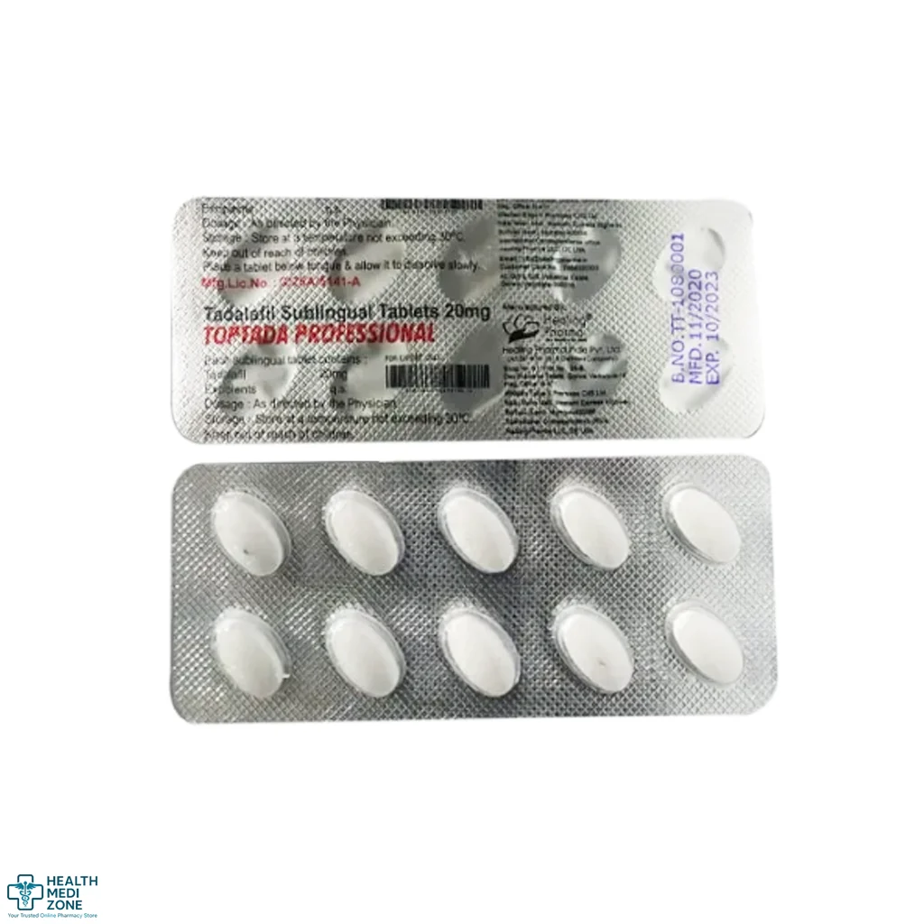 Toptada Professional 20 mg (Tadalafil) | Buy Online | Powerful Solution for ED | 25% OFF - UK, USA, AUS, EU And Worldwide